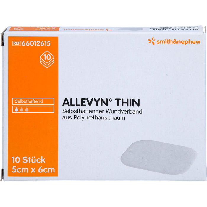 Allevyn Thin 5x6cm dünne Wundauflage, 10 St VER