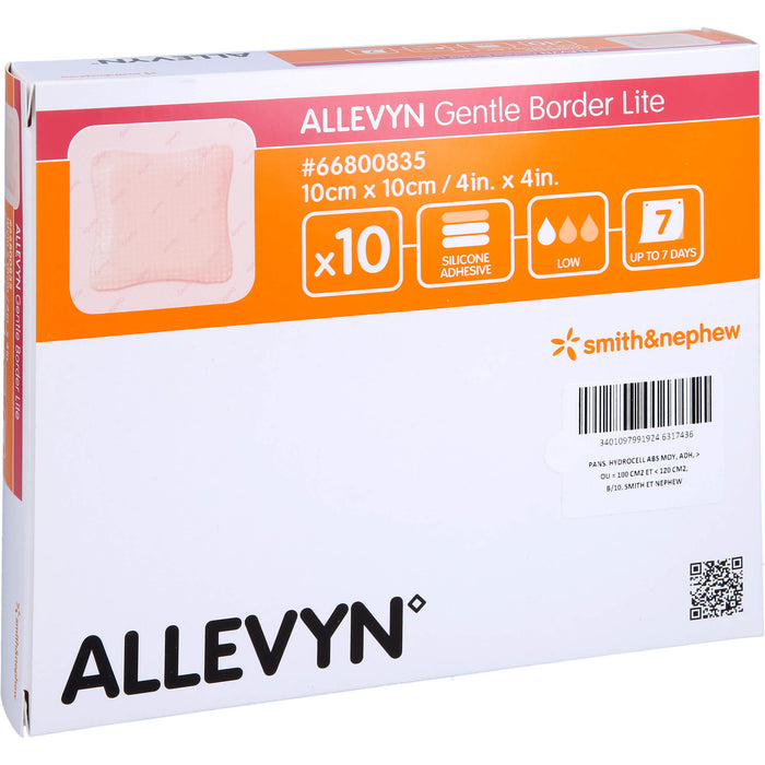 Allevyn Gentle Border Lite 10x10cm, 10 St VER