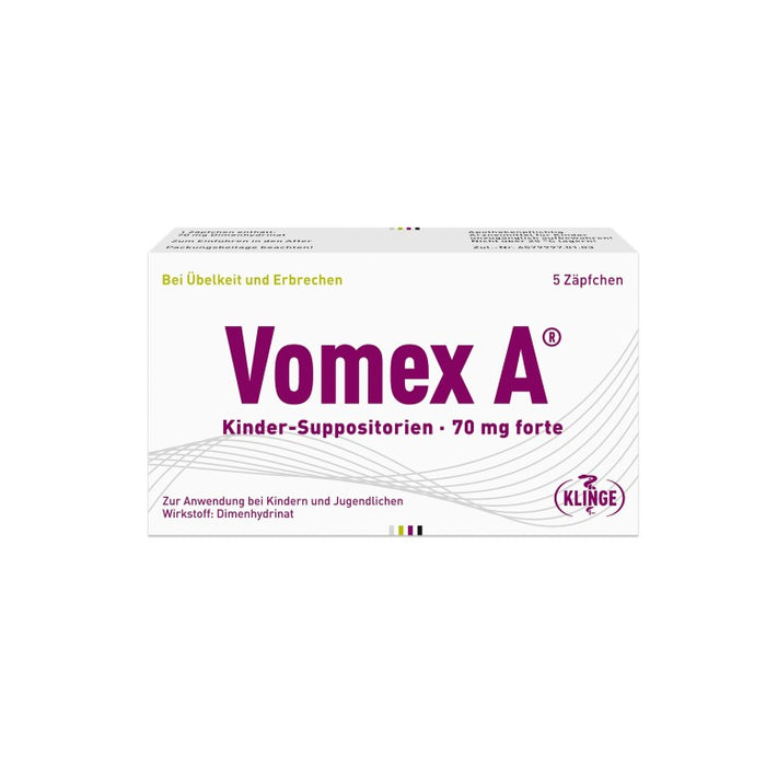 Vomex A Kinder-Suppositorien 70 mg forte, 5 pcs. Suppositories