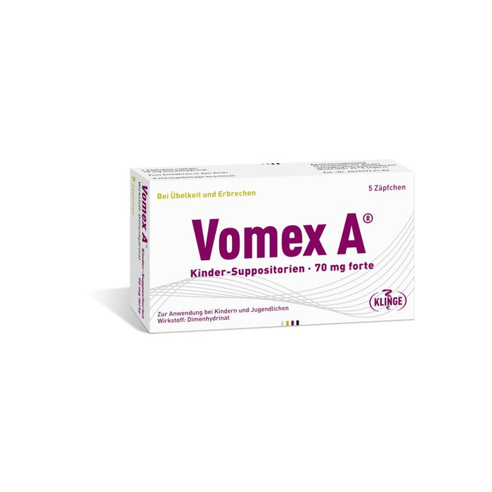 Vomex A Kinder-Suppositorien 70 mg forte, 5 pc Suppositoires