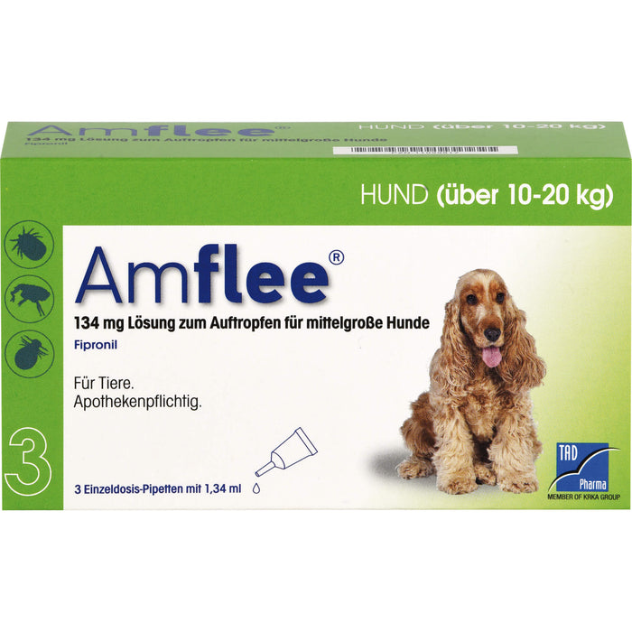 Amflee Lösung für mittelgroße Hunde, 3 St. Ampullen