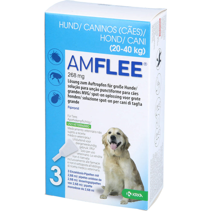 Amflee 268 mg für große Hunde 20-40 kg Lösung, 3 pc Pipettes à dose unique