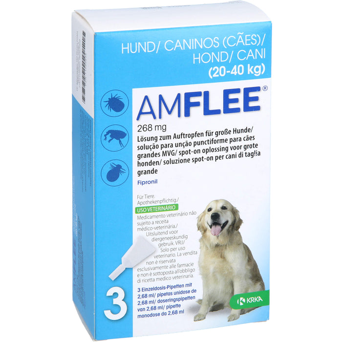 Amflee 268 mg für große Hunde 20-40 kg Lösung, 3 pc Pipettes à dose unique