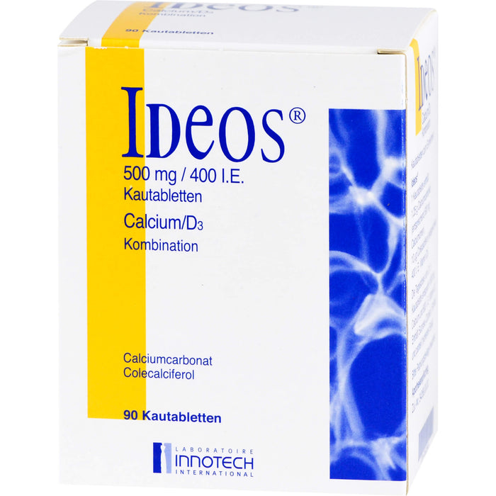 IDEOS 500 mg / 400 I.E. Kautabletten, 90 pc Tablettes