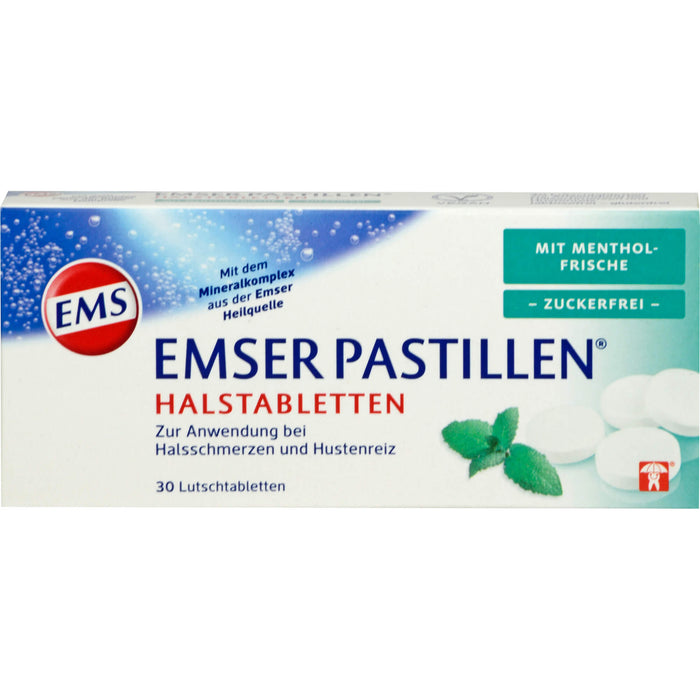 EMSER Pastillen Halstabletten mit Menthol zuckerfrei, 30 pc Tablettes