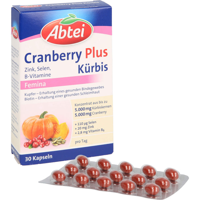 Abtei Cranberry plus Kürbis Femina Kapseln, 30 St. Kapseln