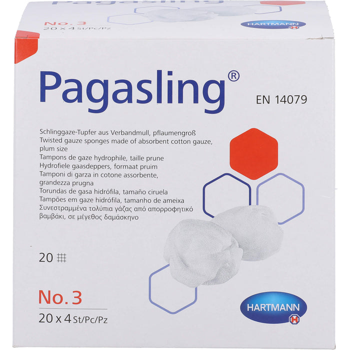 Pagasling Mulltupfer steril pflaumengroß Gr.3, 80 pcs. Swab