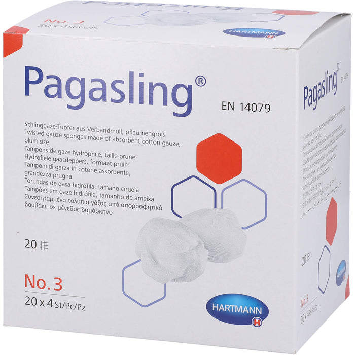 Pagasling Mulltupfer steril pflaumengroß Gr.3, 80 pcs. Swab