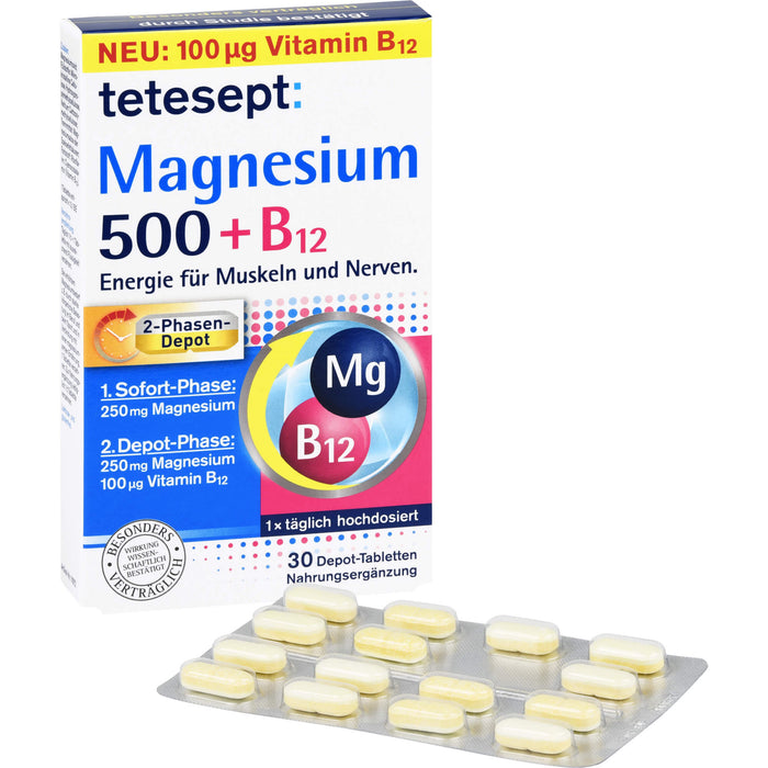 tetesept Magnesium 500 + B12 Depot, 30 St TAB