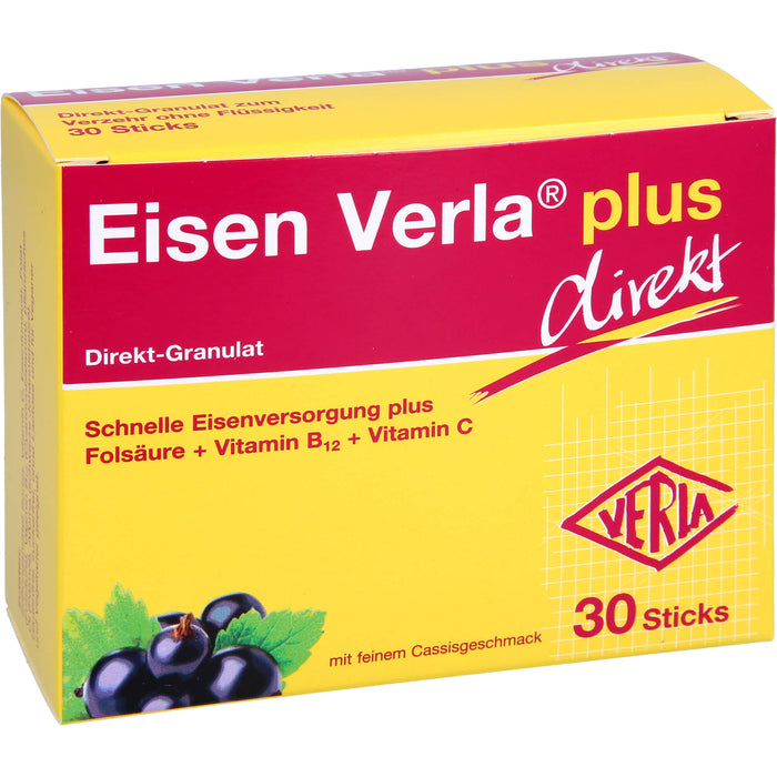 Eisen Verla plus Direkt-Granulat Sticks für gesunde Blutbildung, 30 pcs. Sachets