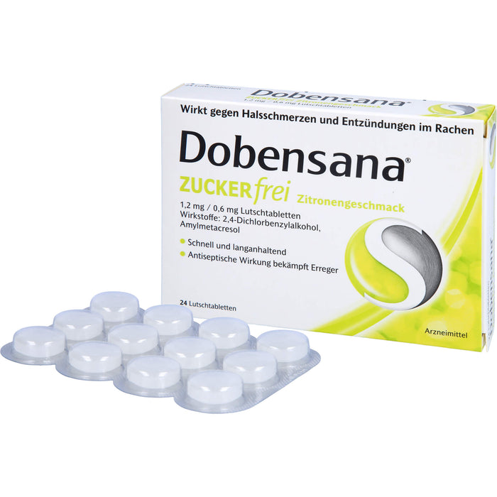 Dobensana zuckerfrei Zitronengeschmack Lutschtabletten, 24 St. Tabletten