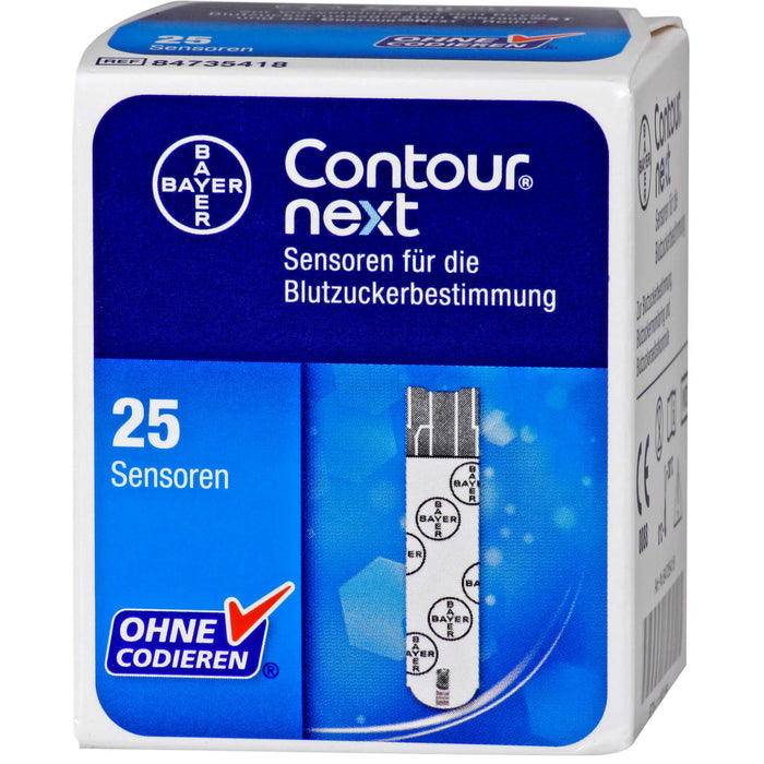 Contour next Sensoren für die Blutzuckerbestimmung, 25 pc Bandelettes réactives