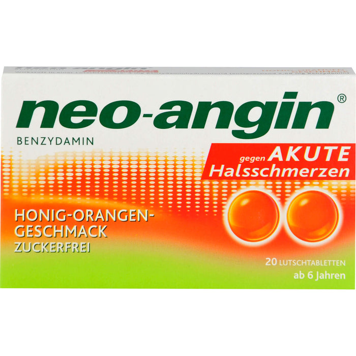 neo-angin Benzydamin Honig-Orangen-Geschmack Lutschtabletten, 20 St. Tabletten