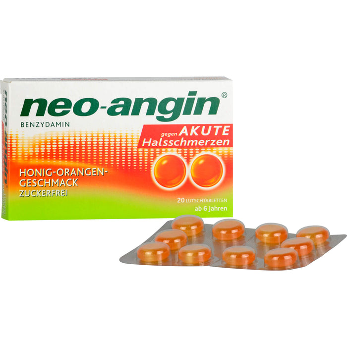 neo-angin Benzydamin Honig-Orangen-Geschmack Lutschtabletten, 20 pcs. Tablets