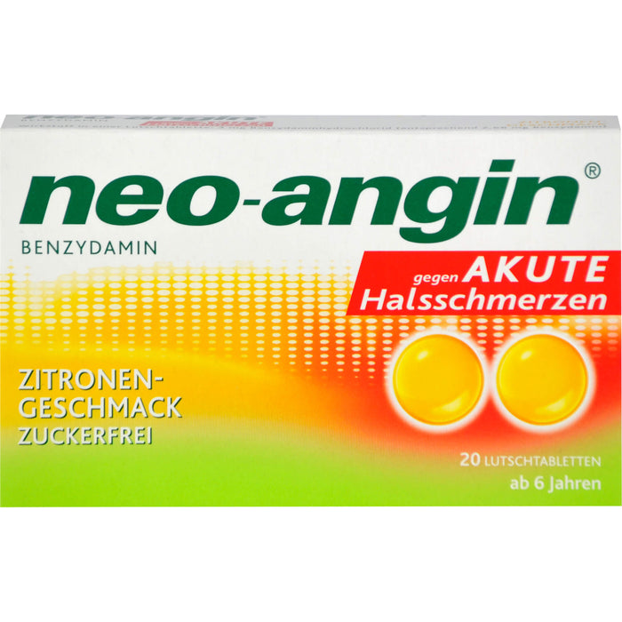 neo-angin Benzydamin Zitronengeschmack Lutschtabletten, 20 pcs. Tablets