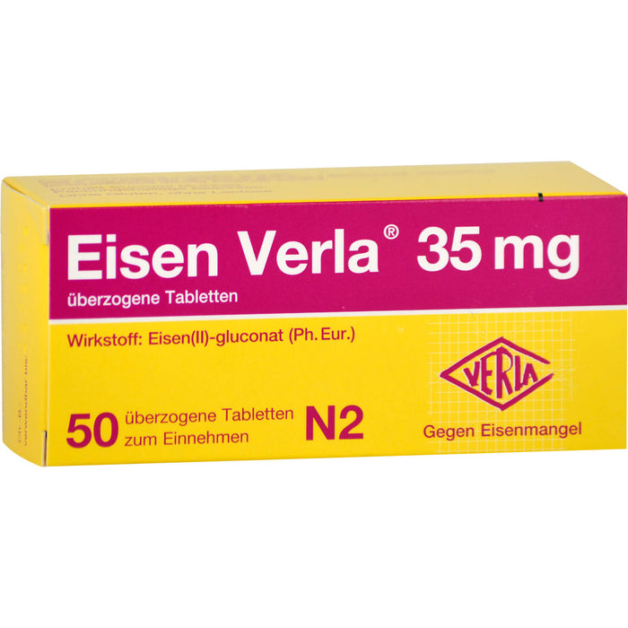 Eisen Verla 35 mg Tabletten gegen Eisenmangel, 50 pc Tablettes