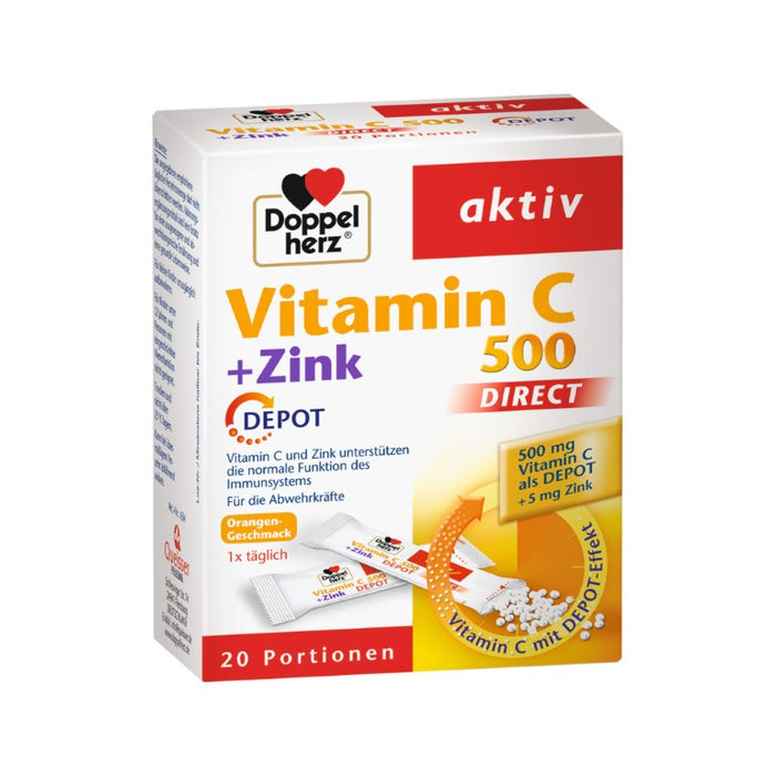 Doppelherz Vitamin C 500 + Zink Depot direct, 20 St PEL