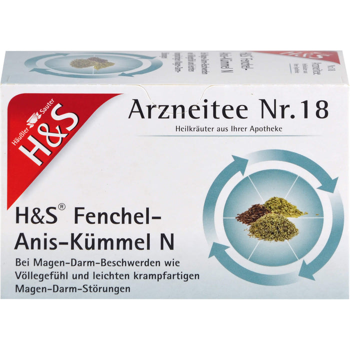 H&S Fenchel-Anis-Kümmel N Arzneitee Nr. 18, 20 pc Sac filtrant