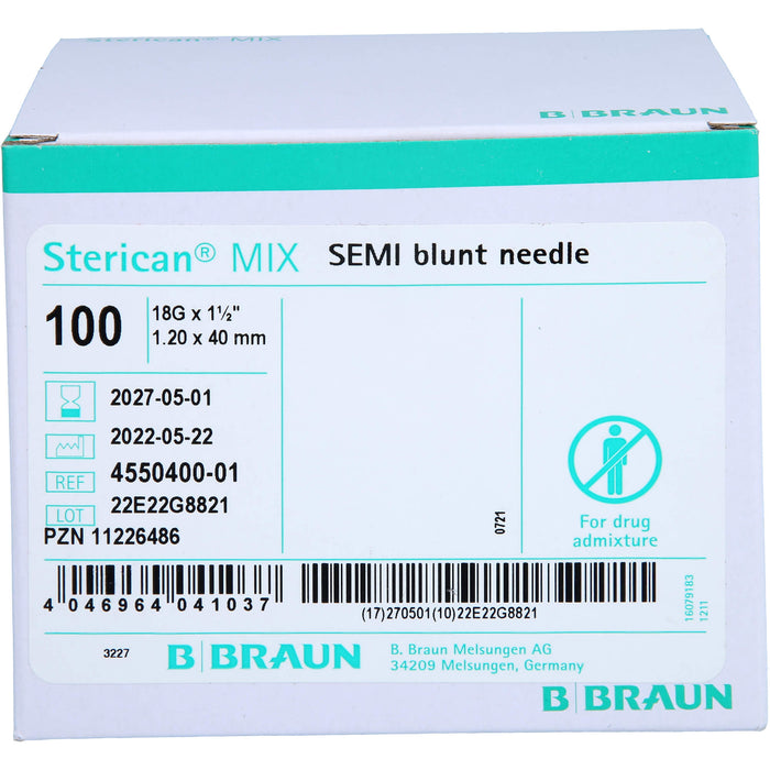 STERICAN MIX 18g 1,20X40MM HALBSTUMPF-EU, 100 St