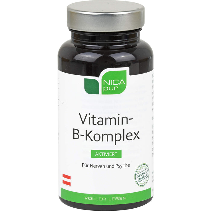 NICApur Vitamin-B-Komplex aktiviert Kapseln für Nerven und Psyche, 60 pcs. Capsules