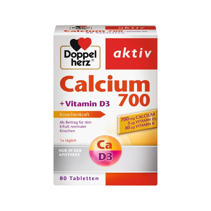 Doppelherz Calcium 700 + Vitamin D3, 80 St TAB