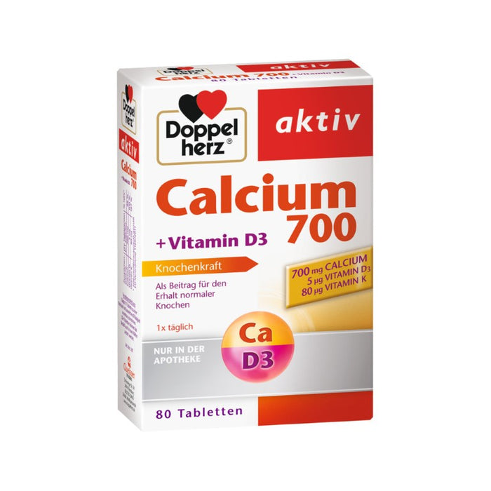 Doppelherz Calcium 700 + Vitamin D3, 80 St TAB