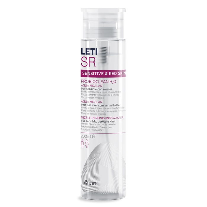 LETI SR ProbioClean H2O Mizellen Reinigungswasser - Ultrasanfte, porentiefe Reinigung bei sensibler oder geröteter Haut, 200 ml Solution