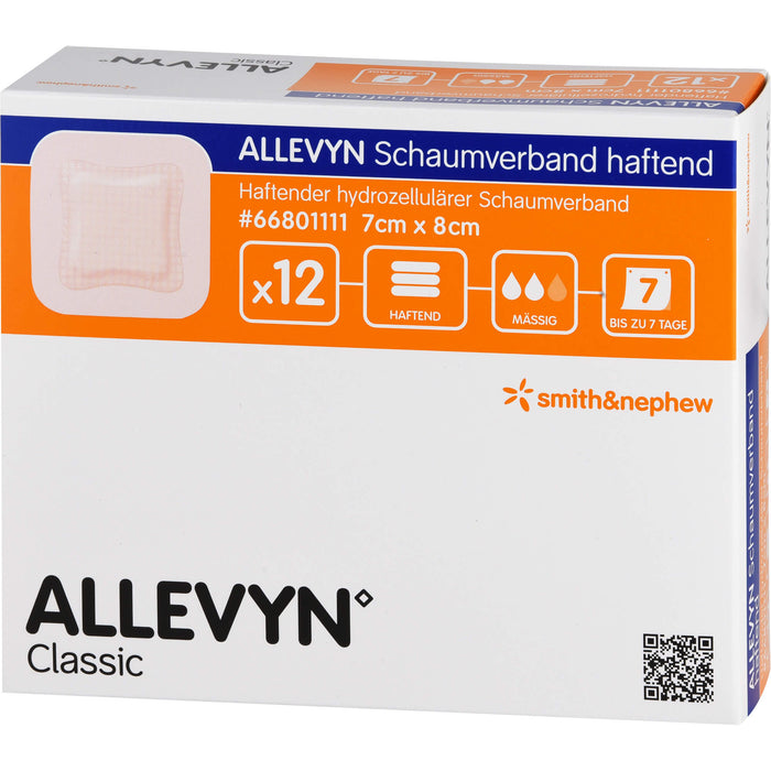 ALLEVYN Schaumverband 7x8 cm haftend, 12 St VER