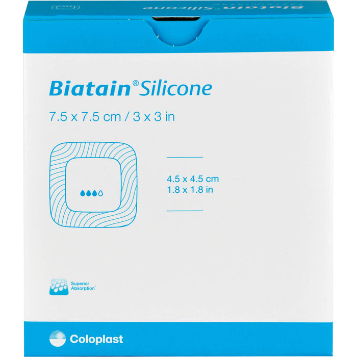 BIATAIN Silicone Schaumverband 7,5x7,5 cm, 10 St VER