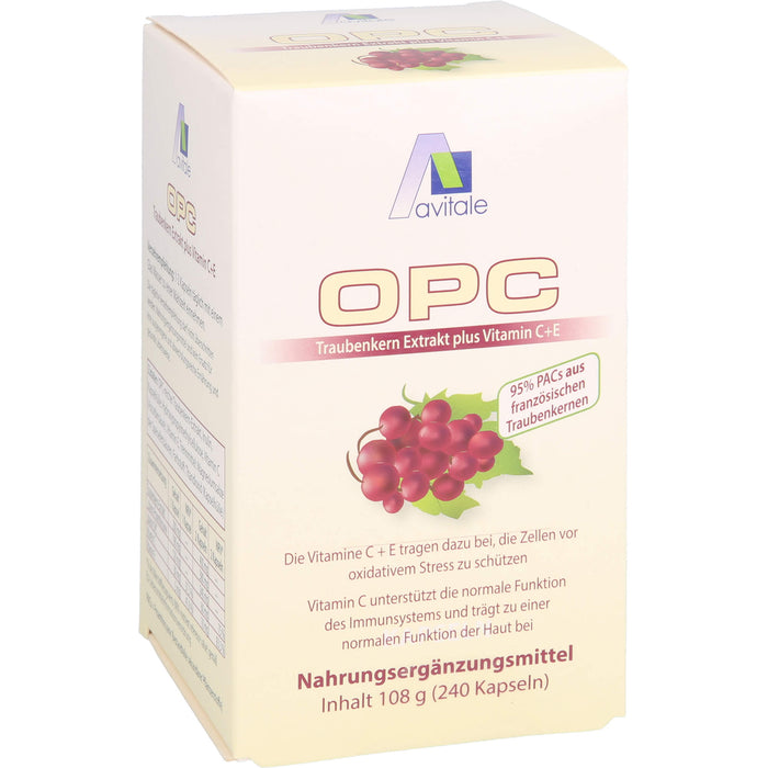 Avitale OPC Traubenkern Extrakt plus Vitamin C+E Kapseln, 240 pcs. Capsules