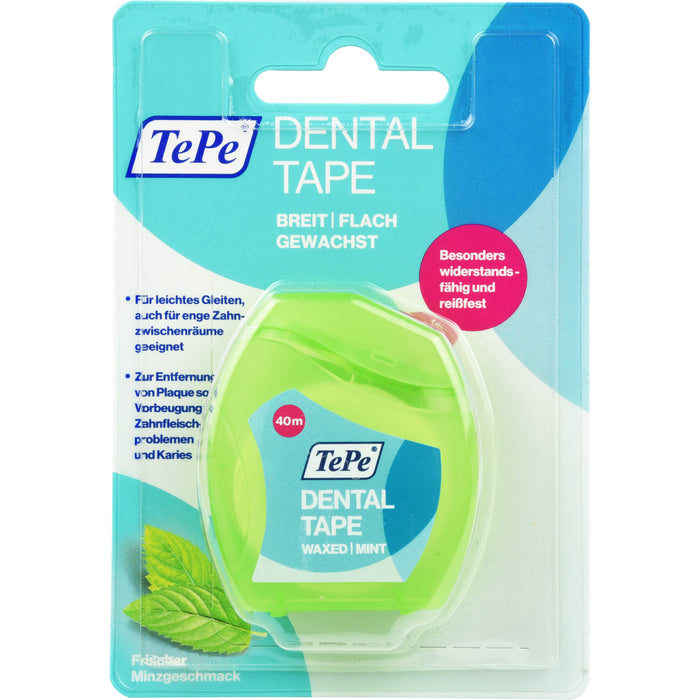 TePe Dental Tape breit flach gewachst mint 40 m, 1 pc Fil dentaire