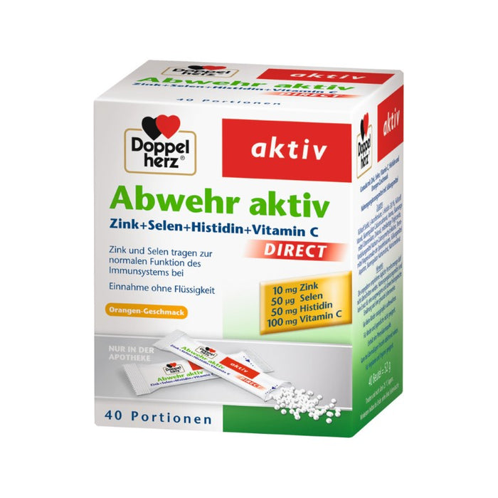 Doppelherz Abwehr aktiv direct Zink+Selen+Histidin Beutel Direktgranulat, 40 pc Sachets