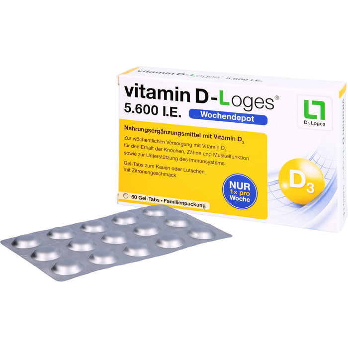 vitamin D-Loges 5.600 I.E. Gel-Tabs, 60 pcs. Tablets