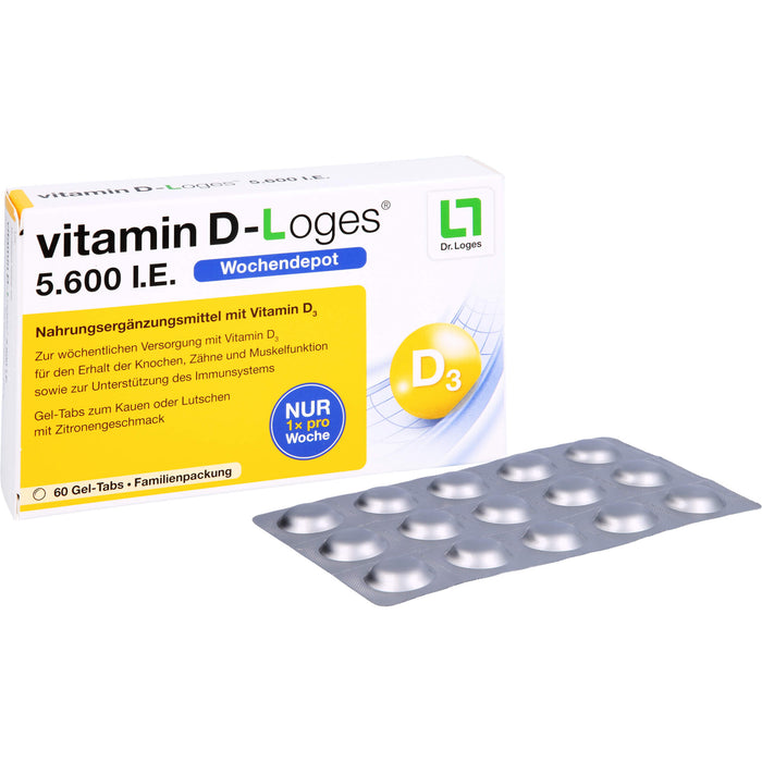 vitamin D-Loges 5.600 I.E. Gel-Tabs, 60 pcs. Tablets