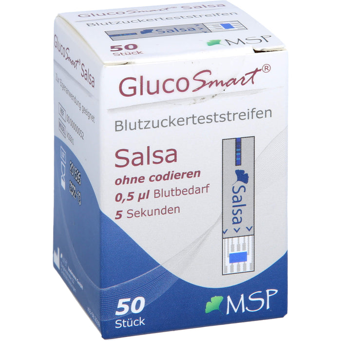 GlucoSmart Salsa Blutzuckerteststreifen Dose, 50 pc Bandelettes réactives