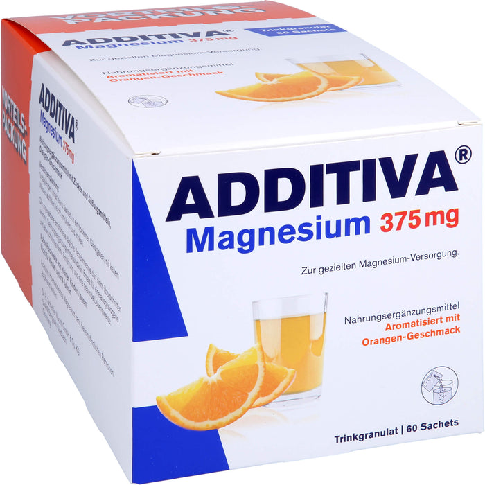 ADDITIVA Magnesium 375 mg Trinkgranulat Orangen-Geschmack, 60 pc Poudre