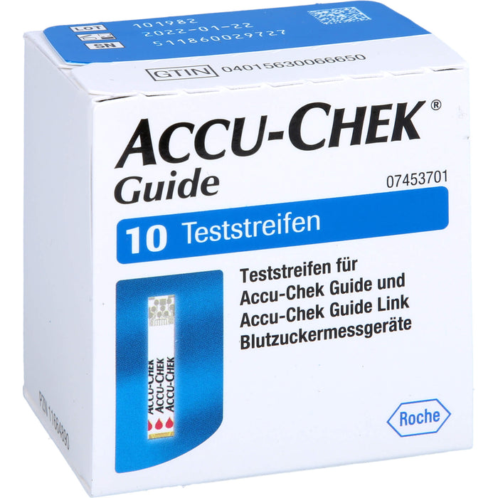 ACCU-CHEK Guide Teststreifen, 10 pc Bandelettes réactives