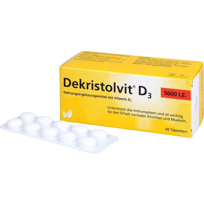 Dekristolvit D3 5600 I.E. Tabletten, 60 pc Tablettes