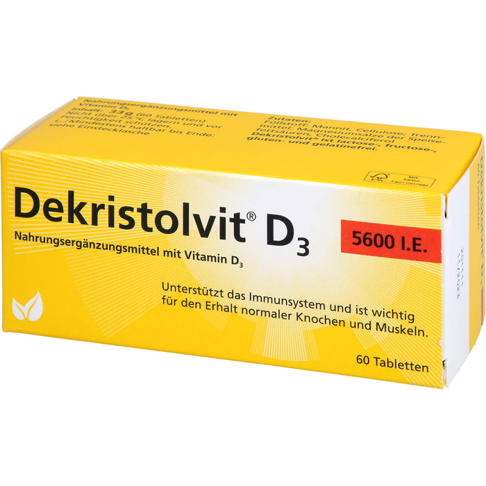 Dekristolvit D3 5600 I.E. Tabletten, 60 pc Tablettes