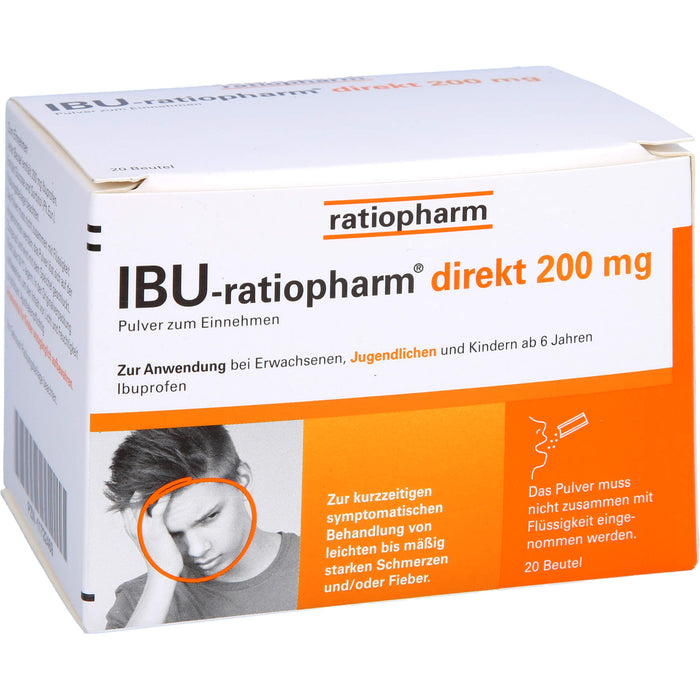 IBU-ratiopharm direkt 200 mg Pulver zum Einnehmen, 20 pcs. Sachets