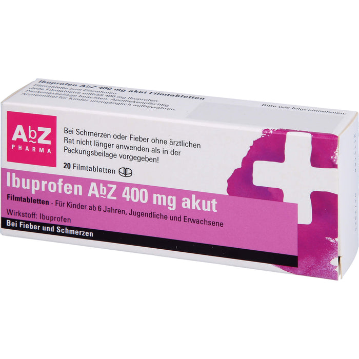 Ibuprofen AbZ 400 mg akut Filmtabletetten, 20 pcs. Tablets