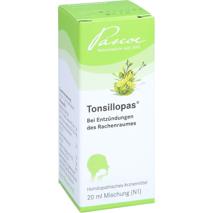 Tonsillopas Mischung bei Entzündungen des Rachenraumes, 20 ml Lösung