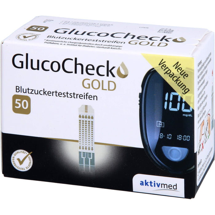 GlucoCheck Gold Blutzuckerteststreifen, 50 pcs. Test strips