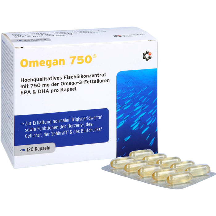 Omegan 750 Kapseln zur Erhaltung normaler Triglyceridwerte, 120 pc Capsules