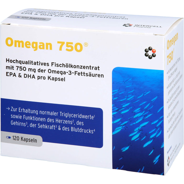 Omegan 750 Kapseln zur Erhaltung normaler Triglyceridwerte, 120 St. Kapseln