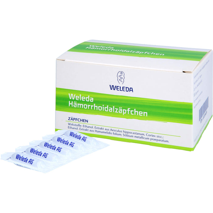 Weleda Hämorrhoidalzäpfchen bei Hämorrhoiden, Hauteinrisse, Juckreiz am After und Afterentzündung, 50 pcs. Suppositories