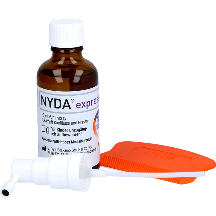 NYDA express Pumpspray bekämpft Kopfläuse und Nissen, 50 ml Solution