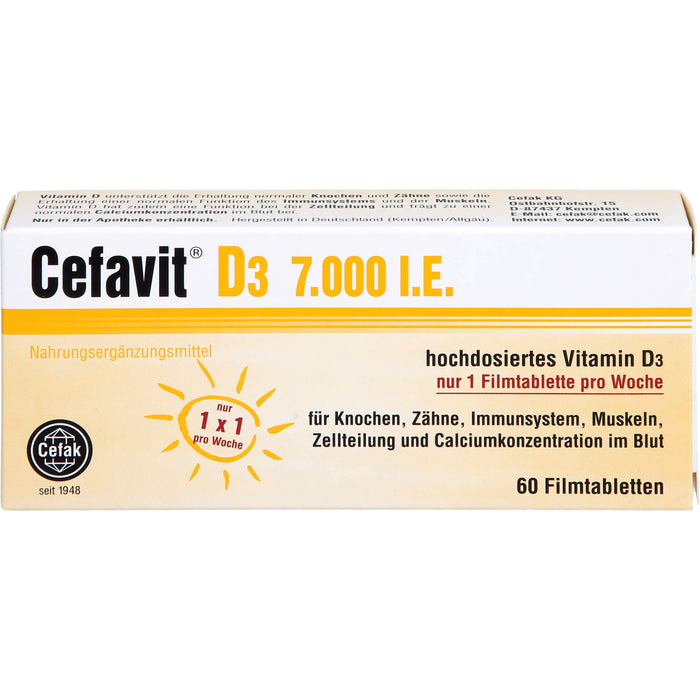 Cefavit D3 7.000 I.E. Filmtabletten, 60 pc Tablettes