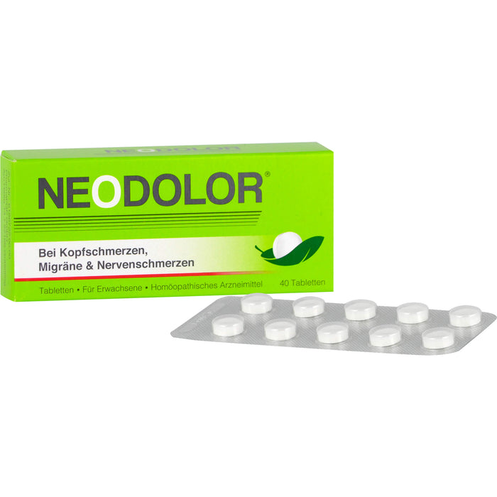 NEODOLOR Tabletten bei Kopfschmerzen, Migräne & Nervenschmerzen, 40 St. Tabletten