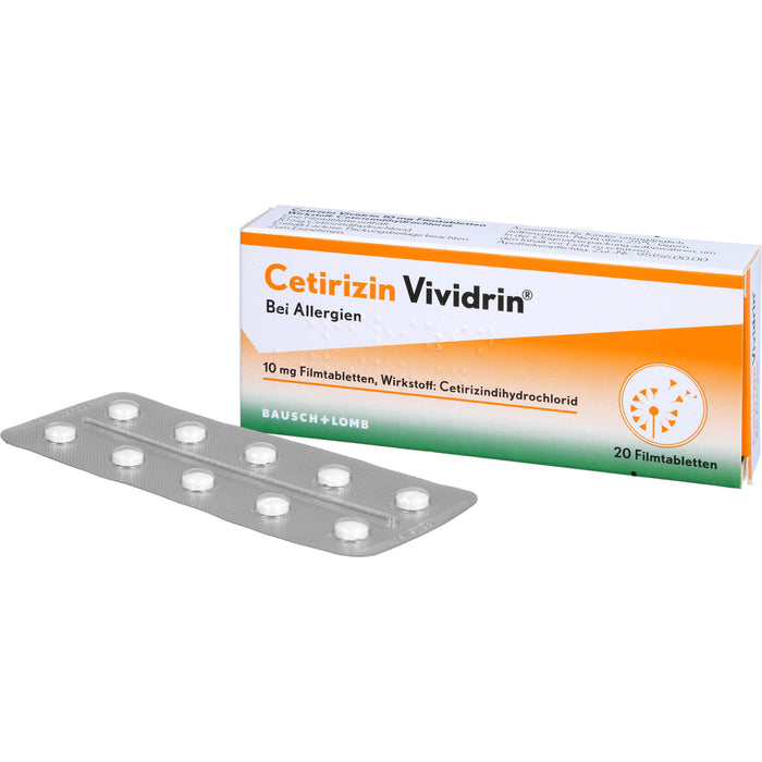 Cetirizin Vividrin 10 mg Filmtabletten, 20 pc Tablettes